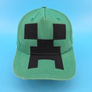 Vintage Minecraft Creeper Snapback Hat Green TNT Jinx Inc Gaming Baseball Cap